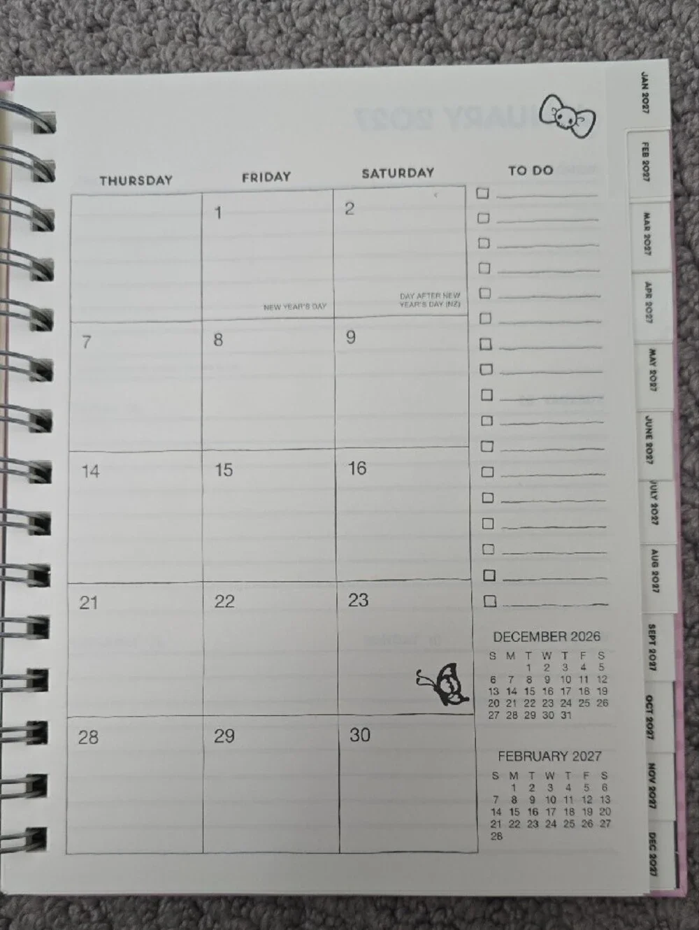 Sanrio Kuromi Pink and Black 2027 17-Month Planner